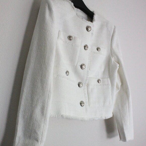 New Veronica Beard Olbia Tweed Jacket, Off White, Size 10 - Picture 8 of 12